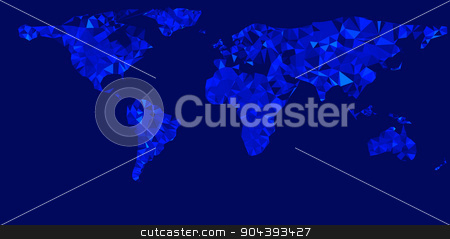 To use this stock image in your creative project, please select the size you need over to the right and click the "Add to Cart" button.
Your downloaded image will come with the Cutcaster watermark removed so don’t worry about the watermark you see on this page. Vector world map illustration with glowing blue triangles stock vector clipart, Vector world map illustration with glowing blue triangles eps 10 vector illustration by T-flex