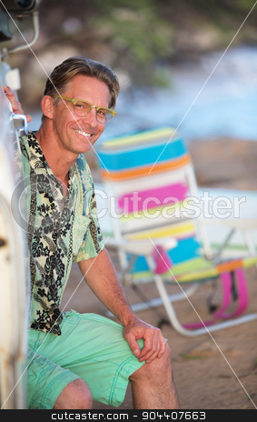 To use this stock image in your creative project, please select the size you need over to the right and click the "Add to Cart" button.
Your downloaded image will come with the Cutcaster watermark removed so don’t worry about the watermark you see on this page. Smiling Man Sitting on Beach stock photo, Cute adult Caucasian male outdoors sitting on beach by Scott Griessel