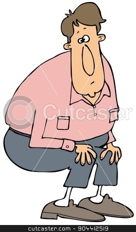 To use this stock image in your creative project, please select the size you need over to the right and click the "Add to Cart" button.
Your downloaded image will come with the Cutcaster watermark removed so don’t worry about the watermark you see on this page. Man wearing a pink shirt stock photo, This illustration depicts a man wearing a pink shirt and bending with hands on his knees. by Dennis Cox