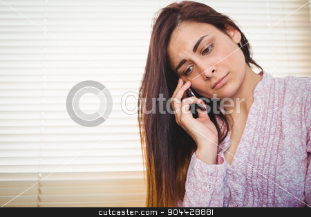 To use this stock image in your creative project, please select the size you need over to the right and click the "Add to Cart" button.
Your downloaded image will come with the Cutcaster watermark removed so don’t worry about the watermark you see on this page. Pretty brunette on a call stock photo, Pretty brunette on a call in a bright room by Wavebreak Media