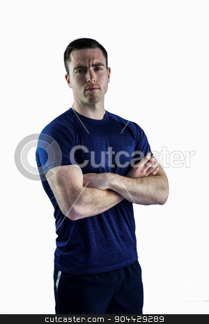 To use this stock image in your creative project, please select the size you need over to the right and click the "Add to Cart" button.
Your downloaded image will come with the Cutcaster watermark removed so don’t worry about the watermark you see on this page. Attentive trainer looking at the camera stock photo, Portrait of a serious trainer with arms crossed by Wavebreak Media