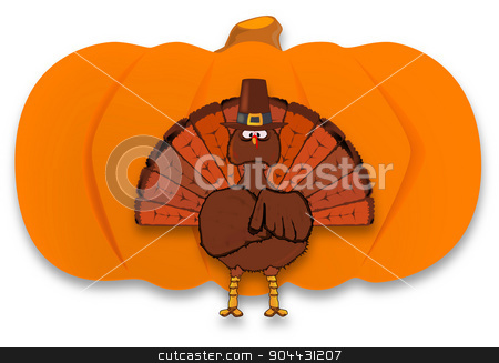 To use this stock image in your creative project, please select the size you need over to the right and click the "Add to Cart" button.
Your downloaded image will come with the Cutcaster watermark removed so don’t worry about the watermark you see on this page. Thanksgiving stock vector clipart, Thanksgiving turkey and pumpkin over a white background by Kotto