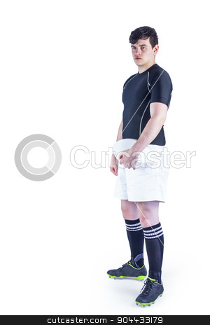 To use this stock image in your creative project, please select the size you need over to the right and click the "Add to Cart" button.
Your downloaded image will come with the Cutcaster watermark removed so don’t worry about the watermark you see on this page. Rugby player holding a rugby ball stock photo, Portrait of a rugby player holding a rugby ball on a white background by Wavebreak Media