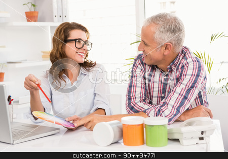 To use this stock image in your creative project, please select the size you need over to the right and click the "Add to Cart" button.
Your downloaded image will come with the Cutcaster watermark removed so don’t worry about the watermark you see on this page. Casual designers working with colour chart stock photo, Casual designers working with colour chart in the office by Wavebreak Media