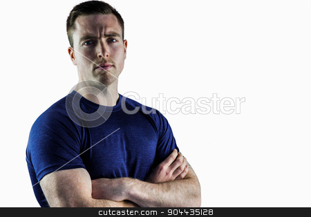 To use this stock image in your creative project, please select the size you need over to the right and click the "Add to Cart" button.
Your downloaded image will come with the Cutcaster watermark removed so don’t worry about the watermark you see on this page. Attentive trainer looking at the camera stock photo, Portrait of a serious trainer with arms crossed by Wavebreak Media