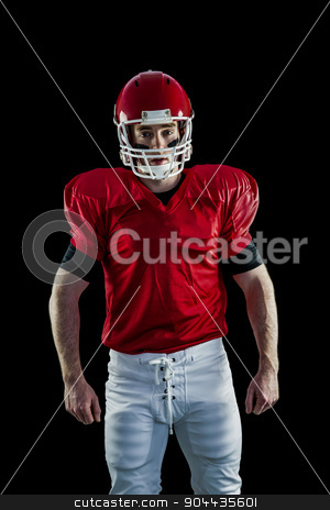 To use this stock image in your creative project, please select the size you need over to the right and click the "Add to Cart" button.
Your downloaded image will come with the Cutcaster watermark removed so don’t worry about the watermark you see on this page. Portrait of american football player wearing his helmet stock photo, Portrait of american football player wearing his helmet against black background by Wavebreak Media