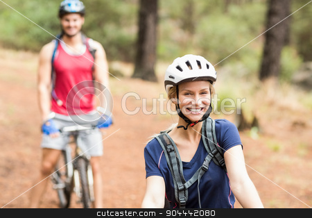 To use this stock image in your creative project, please select the size you need over to the right and click the "Add to Cart" button.
Your downloaded image will come with the Cutcaster watermark removed so don’t worry about the watermark you see on this page. Happy young biker couple looking at camera stock photo, Happy young biker couple looking at camera in the nature by Wavebreak Media