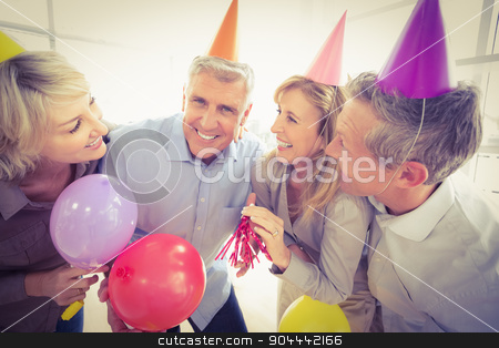 To use this stock image in your creative project, please select the size you need over to the right and click the "Add to Cart" button.
Your downloaded image will come with the Cutcaster watermark removed so don’t worry about the watermark you see on this page. Casual business people celebrating birthday stock photo, Portrait of casual business people celebrating birthday in the office by Wavebreak Media