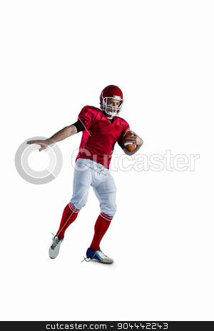 To use this stock image in your creative project, please select the size you need over to the right and click the "Add to Cart" button.
Your downloaded image will come with the Cutcaster watermark removed so don’t worry about the watermark you see on this page. American football player protecting football stock photo, American football player protecting football against white background by Wavebreak Media