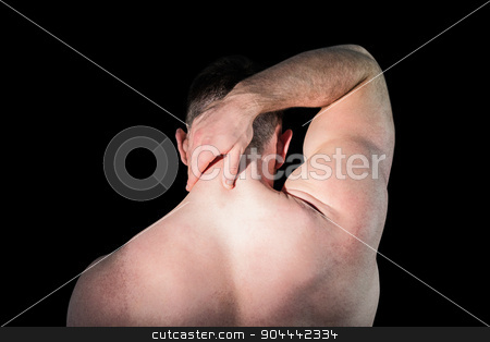 To use this stock image in your creative project, please select the size you need over to the right and click the "Add to Cart" button.
Your downloaded image will come with the Cutcaster watermark removed so don’t worry about the watermark you see on this page. Strong bodybuilder with painful neck stock photo, Strong bodybuilder with painful neck on black background by Wavebreak Media