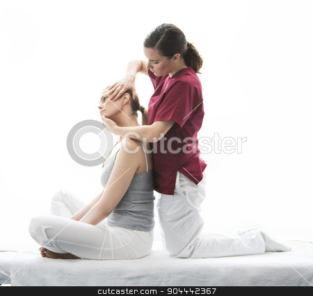 To use this stock image in your creative project, please select the size you need over to the right and click the "Add to Cart" button.
Your downloaded image will come with the Cutcaster watermark removed so don’t worry about the watermark you see on this page. physical therapist gets cervical evaluation stock photo, physical therapist gets cervical evaluation by Flareimage