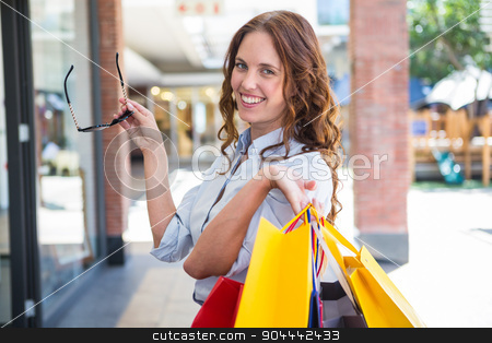 To use this stock image in your creative project, please select the size you need over to the right and click the "Add to Cart" button.
Your downloaded image will come with the Cutcaster watermark removed so don’t worry about the watermark you see on this page. Pretty woman shopping at the mall stock photo, Pretty woman shopping at the mall on a sunny day by Wavebreak Media
