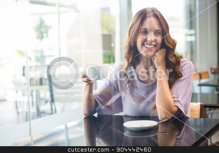 To use this stock image in your creative project, please select the size you need over to the right and click the "Add to Cart" button.
Your downloaded image will come with the Cutcaster watermark removed so don’t worry about the watermark you see on this page. Pretty brunette enjoying a coffee stock photo, Pretty brunette enjoying a coffee in a coffee shop by Wavebreak Media