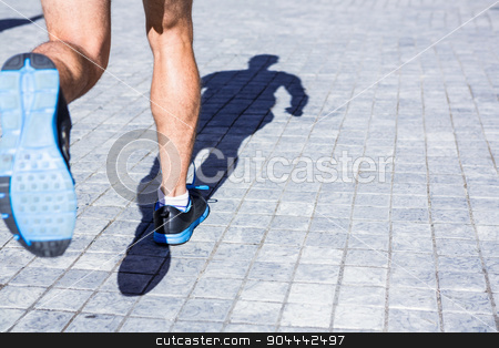 To use this stock image in your creative project, please select the size you need over to the right and click the "Add to Cart" button.
Your downloaded image will come with the Cutcaster watermark removed so don’t worry about the watermark you see on this page. Close up view of athletes legs running stock photo, Close up view of athletes legs running in the city by Wavebreak Media