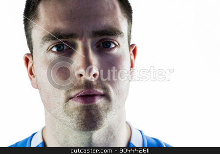 To use this stock image in your creative project, please select the size you need over to the right and click the "Add to Cart" button.
Your downloaded image will come with the Cutcaster watermark removed so don’t worry about the watermark you see on this page. A rugby player looking at the camera stock photo, Close up view a rugby player looking at the camera by Wavebreak Media