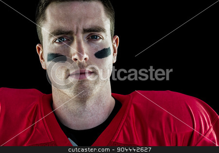 To use this stock image in your creative project, please select the size you need over to the right and click the "Add to Cart" button.
Your downloaded image will come with the Cutcaster watermark removed so don’t worry about the watermark you see on this page. Smiling american football player looking at camera stock photo, Portrait of a smiling american football player on a shadow background by Wavebreak Media