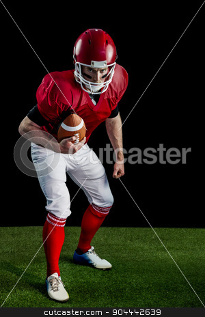 To use this stock image in your creative project, please select the size you need over to the right and click the "Add to Cart" button.
Your downloaded image will come with the Cutcaster watermark removed so don’t worry about the watermark you see on this page. Portrait of focused american football player being ready to atta stock photo, Portrait of focused american football player being ready to attack on american football field by Wavebreak Media