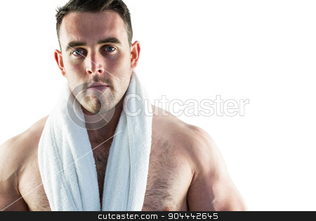 To use this stock image in your creative project, please select the size you need over to the right and click the "Add to Cart" button.
Your downloaded image will come with the Cutcaster watermark removed so don’t worry about the watermark you see on this page. Strong bodybuilder looking at camera stock photo, Strong bodybuilder looking at camera on white background by Wavebreak Media