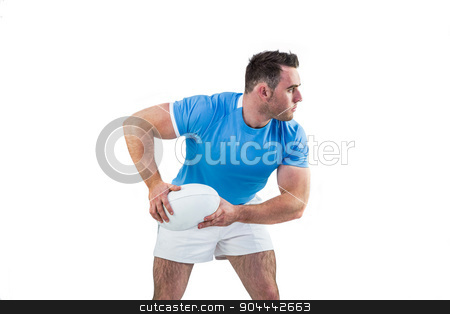 To use this stock image in your creative project, please select the size you need over to the right and click the "Add to Cart" button.
Your downloaded image will come with the Cutcaster watermark removed so don’t worry about the watermark you see on this page. Rugby player throwing the ball stock photo, Rugby player throwing the ball on white background by Wavebreak Media