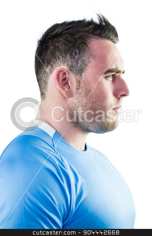 To use this stock image in your creative project, please select the size you need over to the right and click the "Add to Cart" button.
Your downloaded image will come with the Cutcaster watermark removed so don’t worry about the watermark you see on this page. Tough rugby player looking away stock photo, Tough rugby player looking away on white background by Wavebreak Media
