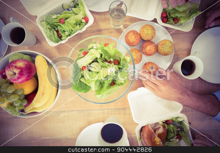 To use this stock image in your creative project, please select the size you need over to the right and click the "Add to Cart" button.
Your downloaded image will come with the Cutcaster watermark removed so don’t worry about the watermark you see on this page. Business people having lunch together stock photo, Business people having lunch together in the office by Wavebreak Media