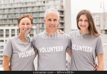 To use this stock image in your creative project, please select the size you need over to the right and click the "Add to Cart" button.
Your downloaded image will come with the Cutcaster watermark removed so don’t worry about the watermark you see on this page. Smiling volunteers putting arms around each other stock photo, Portrait of smiling volunteers putting arms around each other on roof of building by Wavebreak Media