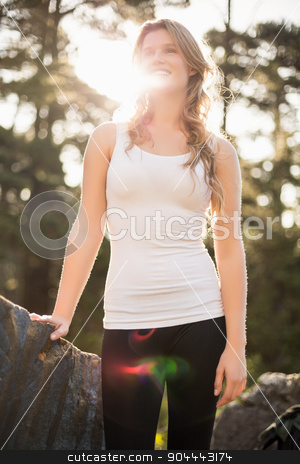 To use this stock image in your creative project, please select the size you need over to the right and click the "Add to Cart" button.
Your downloaded image will come with the Cutcaster watermark removed so don’t worry about the watermark you see on this page. Young happy jogger looking at something in the distance stock photo, Young happy jogger looking at something in the distance in the nature by Wavebreak Media