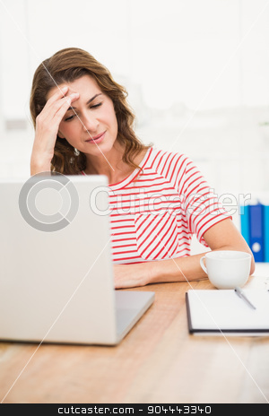 To use this stock image in your creative project, please select the size you need over to the right and click the "Add to Cart" button.
Your downloaded image will come with the Cutcaster watermark removed so don’t worry about the watermark you see on this page. Tired businesswoman having a headache stock photo, Tired businesswoman having a headache in the office by Wavebreak Media