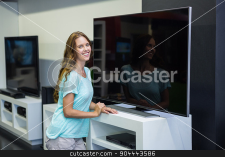 To use this stock image in your creative project, please select the size you need over to the right and click the "Add to Cart" button.
Your downloaded image will come with the Cutcaster watermark removed so don’t worry about the watermark you see on this page. Pretty woman shopping for new television stock photo, Pretty woman shopping for new television at the electronics store by Wavebreak Media