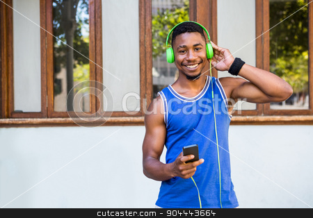 To use this stock image in your creative project, please select the size you need over to the right and click the "Add to Cart" button.
Your downloaded image will come with the Cutcaster watermark removed so don’t worry about the watermark you see on this page. An handsome athlete listening to music stock photo, An handsome athlete listening to music on a sunny day by Wavebreak Media