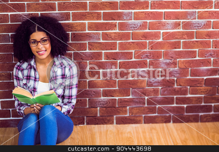 To use this stock image in your creative project, please select the size you need over to the right and click the "Add to Cart" button.
Your downloaded image will come with the Cutcaster watermark removed so don’t worry about the watermark you see on this page. Attractive hipster sitting and reading book stock photo, Portrait of attractive hipster sitting and reading book against red brick background by Wavebreak Media