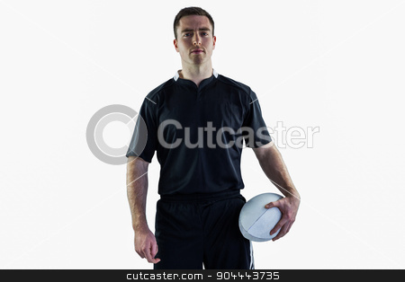 To use this stock image in your creative project, please select the size you need over to the right and click the "Add to Cart" button.
Your downloaded image will come with the Cutcaster watermark removed so don’t worry about the watermark you see on this page. Rugby player holding a rugby ball stock photo, Portrait of a rugby player holding a rugby ball by Wavebreak Media