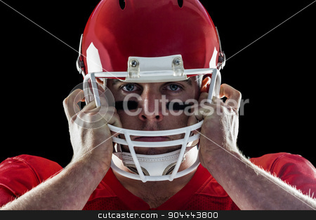 To use this stock image in your creative project, please select the size you need over to the right and click the "Add to Cart" button.
Your downloaded image will come with the Cutcaster watermark removed so don’t worry about the watermark you see on this page. American football player looking at camera stock photo, American football player looking at camera on black background by Wavebreak Media