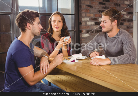 To use this stock image in your creative project, please select the size you need over to the right and click the "Add to Cart" button.
Your downloaded image will come with the Cutcaster watermark removed so don’t worry about the watermark you see on this page. Friends talking and enjoying coffee and cake stock photo, Friends talking and enjoying coffee and cake at coffee shop by Wavebreak Media