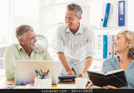 To use this stock image in your creative project, please select the size you need over to the right and click the "Add to Cart" button.
Your downloaded image will come with the Cutcaster watermark removed so don’t worry about the watermark you see on this page. Smiling business team talking in a meeting stock photo, Smiling business team talking in a meeting at the office by Wavebreak Media