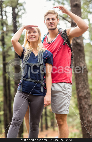 To use this stock image in your creative project, please select the size you need over to the right and click the "Add to Cart" button.
Your downloaded image will come with the Cutcaster watermark removed so don’t worry about the watermark you see on this page. Young happy hiker couple looking away stock photo, Young happy hiker couple looking away in the nature by Wavebreak Media