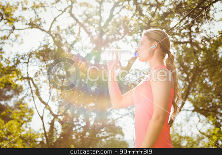 To use this stock image in your creative project, please select the size you need over to the right and click the "Add to Cart" button.
Your downloaded image will come with the Cutcaster watermark removed so don’t worry about the watermark you see on this page. Blonde athlete drinking water out of bottle stock photo, Blonde athlete drinking water out of bottle in the nature by Wavebreak Media