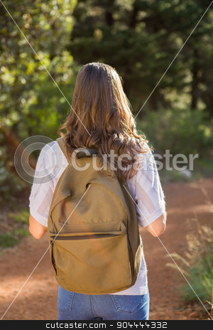 To use this stock image in your creative project, please select the size you need over to the right and click the "Add to Cart" button.
Your downloaded image will come with the Cutcaster watermark removed so don’t worry about the watermark you see on this page. Brunette hiker hiking on path stock photo, Brunette hiker hiking on path in the nature by Wavebreak Media