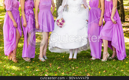 To use this stock image in your creative project, please select the size you need over to the right and click the "Add to Cart" button.
Your downloaded image will come with the Cutcaster watermark removed so don’t worry about the watermark you see on this page. bridesmaids stock photo, Row of bridesmaids at wedding ceremony. Bride and bridesmaids by Satura86