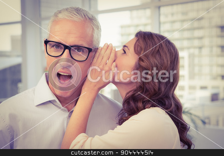 To use this stock image in your creative project, please select the size you need over to the right and click the "Add to Cart" button.
Your downloaded image will come with the Cutcaster watermark removed so don’t worry about the watermark you see on this page. Casual businesswoman whispering secret to her colleague stock photo, Casual businesswoman whispering secret to her colleague in the office by Wavebreak Media