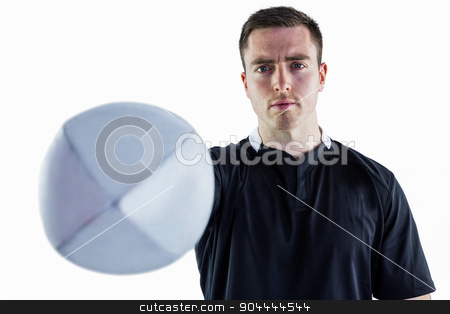 To use this stock image in your creative project, please select the size you need over to the right and click the "Add to Cart" button.
Your downloaded image will come with the Cutcaster watermark removed so don’t worry about the watermark you see on this page. Rugby player handing a rugby ball stock photo, Portrait of a rugby player handing a rugby ball by Wavebreak Media