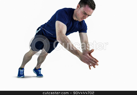 To use this stock image in your creative project, please select the size you need over to the right and click the "Add to Cart" button.
Your downloaded image will come with the Cutcaster watermark removed so don’t worry about the watermark you see on this page. A fit man doing clapping hands push ups stock photo, A fit man doing clapping hands push ups on a white background by Wavebreak Media