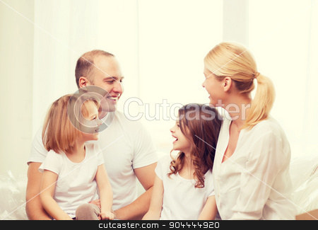 To use this stock image in your creative project, please select the size you need over to the right and click the "Add to Cart" button.
Your downloaded image will come with the Cutcaster watermark removed so don’t worry about the watermark you see on this page. smiling family with two little girls at home stock photo, family, children and home concept - smiling family with two little girls at home by Syda Productions