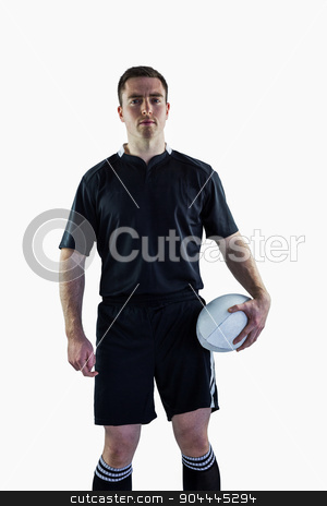 To use this stock image in your creative project, please select the size you need over to the right and click the "Add to Cart" button.
Your downloaded image will come with the Cutcaster watermark removed so don’t worry about the watermark you see on this page. Rugby player holding a rugby ball stock photo, Portrait of a rugby player holding a rugby ball by Wavebreak Media