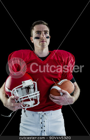 To use this stock image in your creative project, please select the size you need over to the right and click the "Add to Cart" button.
Your downloaded image will come with the Cutcaster watermark removed so don’t worry about the watermark you see on this page. American football player holding helmet stock photo, American football player holding helmet and american ball by Wavebreak Media