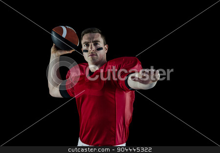 To use this stock image in your creative project, please select the size you need over to the right and click the "Add to Cart" button.
Your downloaded image will come with the Cutcaster watermark removed so don’t worry about the watermark you see on this page. American football player about to throw the ball stock photo, Portrait of an american football player about to throw the ball by Wavebreak Media