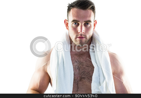 To use this stock image in your creative project, please select the size you need over to the right and click the "Add to Cart" button.
Your downloaded image will come with the Cutcaster watermark removed so don’t worry about the watermark you see on this page. Strong bodybuilder looking at camera stock photo, Strong bodybuilder looking at camera on white background by Wavebreak Media