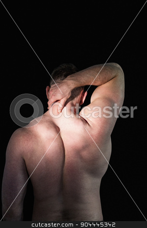 To use this stock image in your creative project, please select the size you need over to the right and click the "Add to Cart" button.
Your downloaded image will come with the Cutcaster watermark removed so don’t worry about the watermark you see on this page. Strong bodybuilder with painful neck stock photo, Strong bodybuilder with painful neck on black background by Wavebreak Media