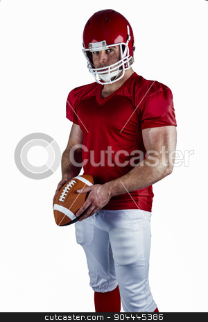 To use this stock image in your creative project, please select the size you need over to the right and click the "Add to Cart" button.
Your downloaded image will come with the Cutcaster watermark removed so don’t worry about the watermark you see on this page. American football player holding ball stock photo, American football player holding ball on white background by Wavebreak Media