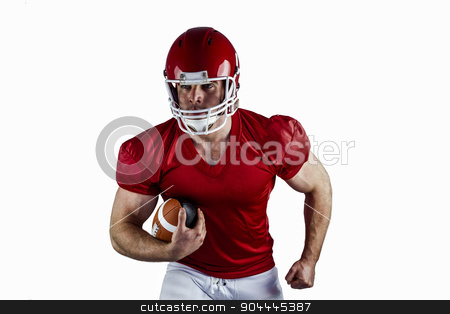 To use this stock image in your creative project, please select the size you need over to the right and click the "Add to Cart" button.
Your downloaded image will come with the Cutcaster watermark removed so don’t worry about the watermark you see on this page. American football player holding ball stock photo, American football player holding ball on white background by Wavebreak Media